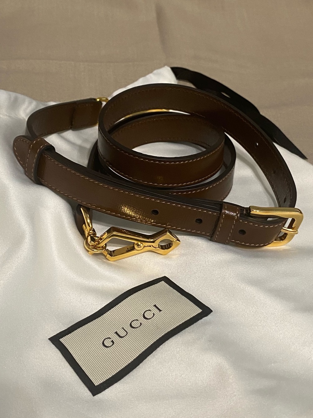 Authentic Gucci Replacement Strap for Horsebit 1955 Bag Leather Brown Crossbody